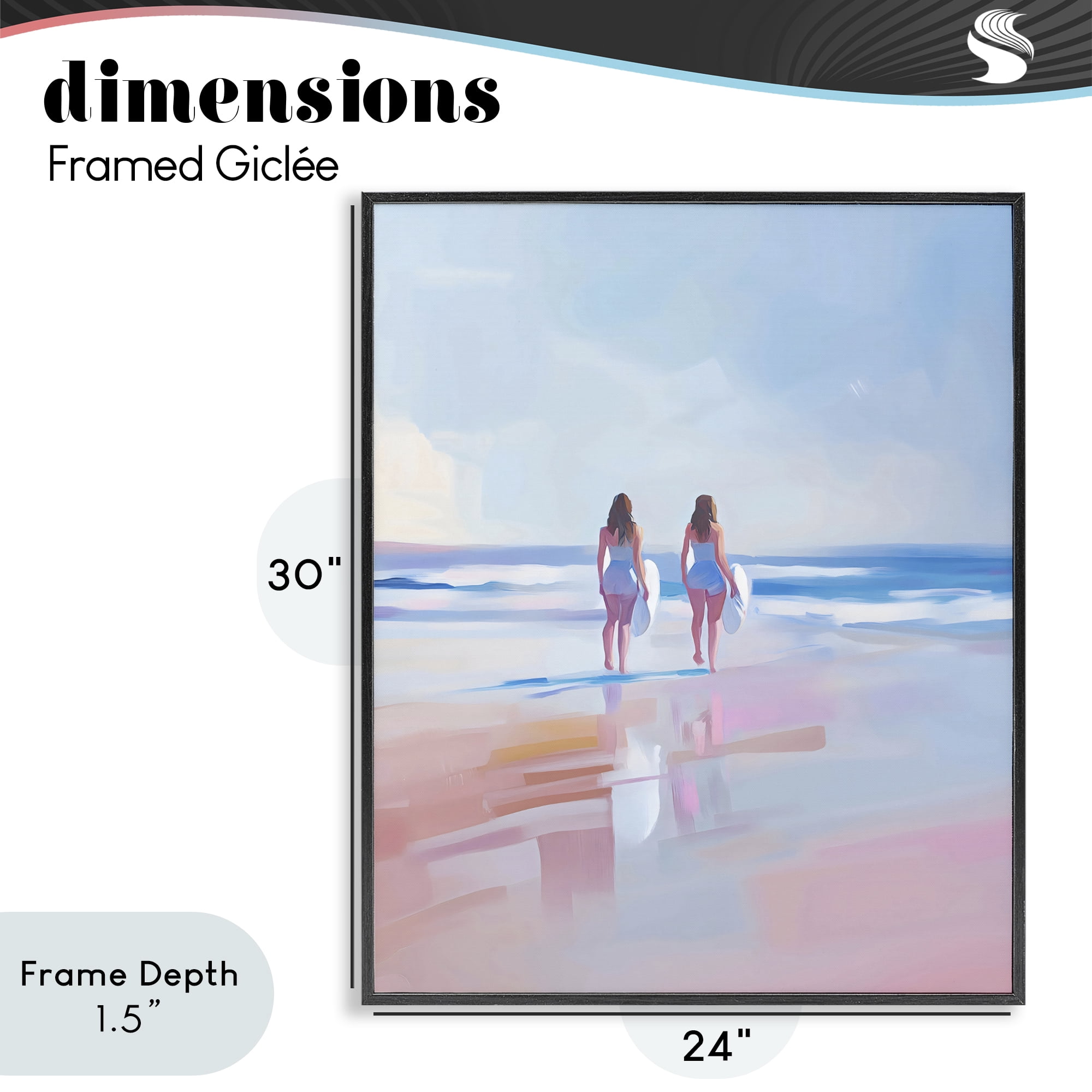 Stupell Industries Heading To Surf at Dawn Black Framed Giclee Art, design by The Prints Vibe