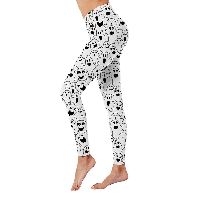 Gibobby Leggings Con Forro Polar Mujer Leggings Halloween para mujer, ajustados y elegantes, capa base para uso diario.(Blanco, XL)