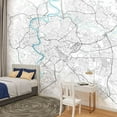 thumbnail image 2 of Peel and Stick Wallpaper Canvas Street map art Rome city Italy Road map Italy Black white blue italian Modern Art Wall Mural Decor Self Adhesive and Removable 100in x 144in, 2 of 7