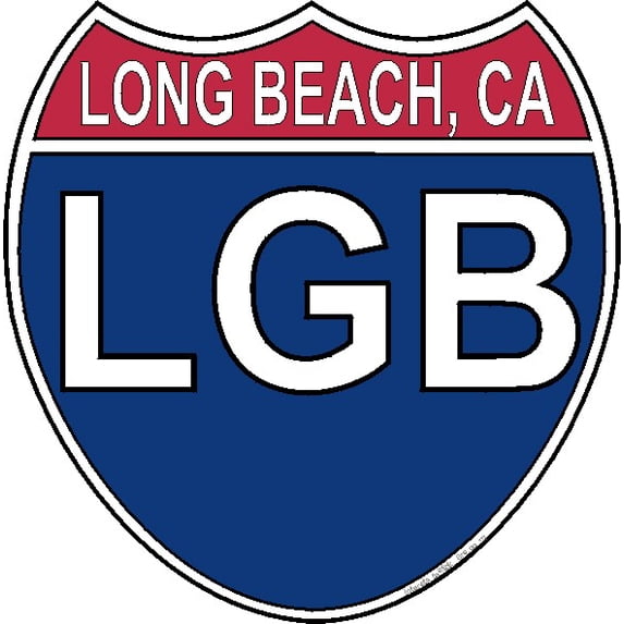 3.8 Inch US Interstate Sticker Long Beach California