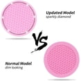 thumbnail image 5 of Posavasos para coche, accesorios de coche rosas para mujer, lindo tapizado de diamantes, posavasos universales de silicona antideslizantes para coche, 7 cm (rosa/juego de 4) JM JM, 5 of 5
