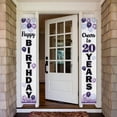 thumbnail image 2 of Happy 20th Birthday Decorations,20th Purple Balloon Birthday Theme Door Hanging Banner Sign,Cheers to Twenty Years Old Bday Party Supplies., 2 of 10