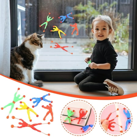 10 PCS Sticky Men Wall Climbing Toy, Window Crawlers Party Favors for Kids New Years Basket Stocking Stuffers Birthday Party Favor Supplies Classroom School Stuff Prize