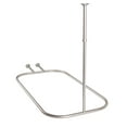thumbnail image 2 of Utopia Alley Rustproof Wall Mounted Aluminum Hoop Shower Rod With Ceiling Support for Clawfoot Tub, 45.7 Inch Size by 22 Inch, Brushed Nickel + White Shower Curtain 180x70 inch, 2 of 10