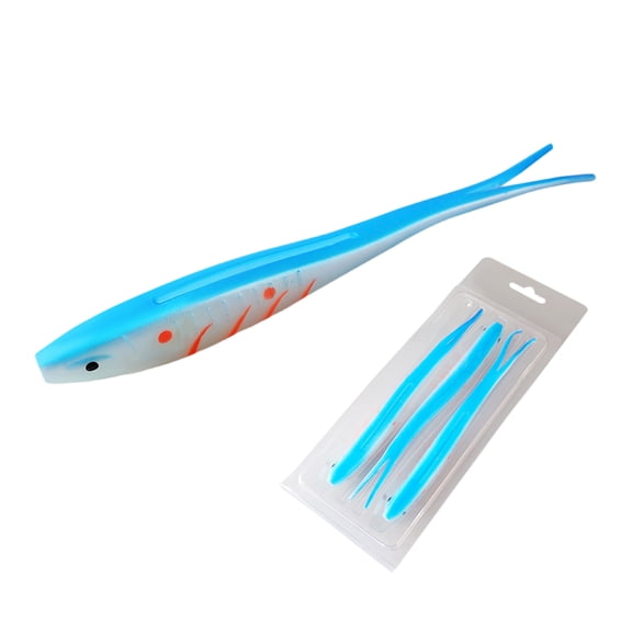 KUFptva 3pcs Soft Lure Tail Fishing Lure Saltwater Elastic Baits 17.5cm 18g Artificial Swimbait
