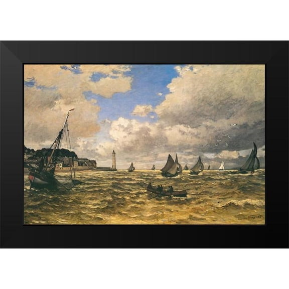 Monet, Claude 14x11 Black Modern Framed Museum Art Print Titled - Mouth of the Seine at Honfleur 1865