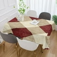 thumbnail image 6 of 60x108 Inch Tablecloth Polyester Square Tablecloth for Home Kitchen Dinner Decor Red and Beige Checkered, 6 of 9