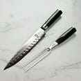 thumbnail image 5 of Shun Classic 2 Piece Carving Set, Includes 9" Classic Hollow Ground Slicing Knife and Carving Fork, Handcrafted Japanese Set, VG-MAX Core with Damascus Stainless Steel Cladding, Pakkawood Handle, 5 of 6