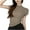 Brown, variant on Women's Short Sleeved Tops Turtle Neck T-Shirt Slim Fit Summer Tees