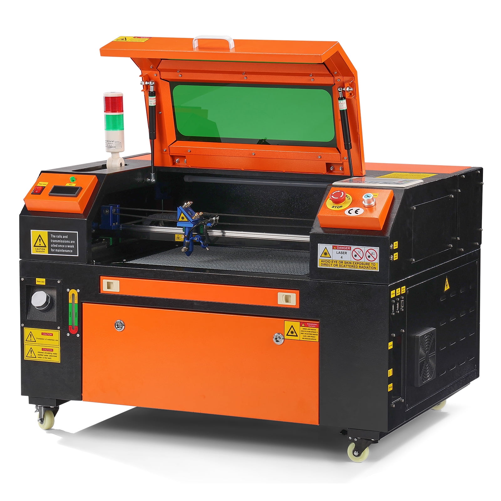 KFFKFF 50W CO2 Laser Etching Tool, 12 x 20 inches, 19.7 IPS Laser Slicing Device with Dual Direction Air Support, Syncs with LightBurn, CorelDRAW, AutoCAD, Windows, Mac OS, Linux
