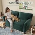 thumbnail image 3 of S-HOME 57" Modern Corduroy Sofa With Removable Cushions, High Rebound Padding And Solid Wood Frame For Living Rooms And Offices, Dark Green, 3 of 12