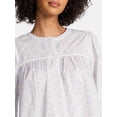 thumbnail image 5 of Time and Tru Women's Embroidered Cotton Button Front Shirt with Long Sleeves, Sizes XS-XXXL, 5 of 6