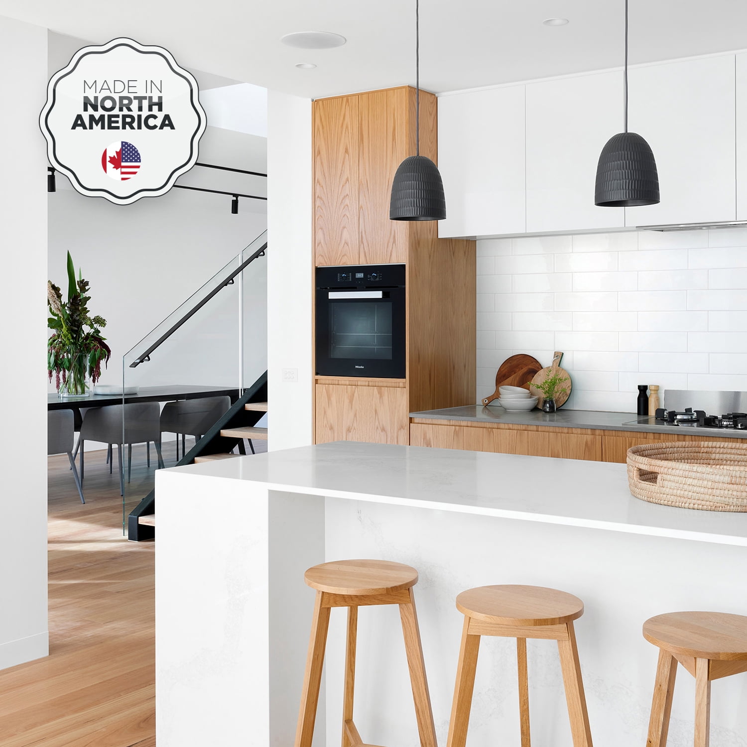 SMART TILES Peel and Stick Backsplash - 22.56in x 10.88in - 2 sheets of 3D Adhesive Wall Tile Backsplash for Kitchen, Bath - Oslo White