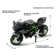 thumbnail image 3 of Kawasaki Ninja H2r Metal Moto Juguete Carros Coleccionable Escala 1:18 Xtellar negro, 3 of 4