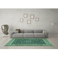 thumbnail image 3 of Ahgly Company Indoor Square Persian Turquoise Blue Traditional Area Rugs, 5' Square, 3 of 4