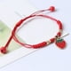 thumbnail image 4 of Pulsera de amistad de fresa linda pulsera de cuerda tejida para niñas brazalete trenzada hecha a mano ideal para ropa diaria joyas de frutas únicas, 4 of 5