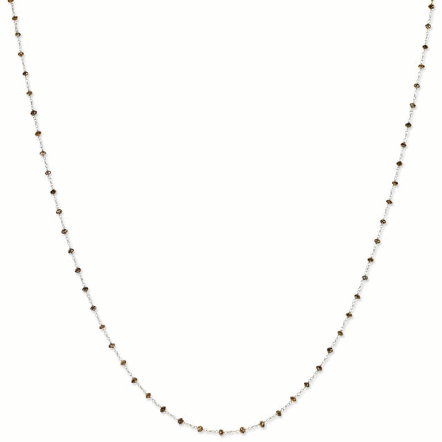 14K White Gold Coffee Brown Diamond Briolette Necklace 20 Inch
