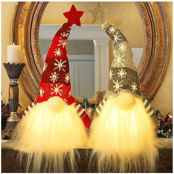 2 unids/set, gnomos navideños de 12 pulgadas, juguetes de elfo iluminados, regalos navideños, decoraciones navideñas