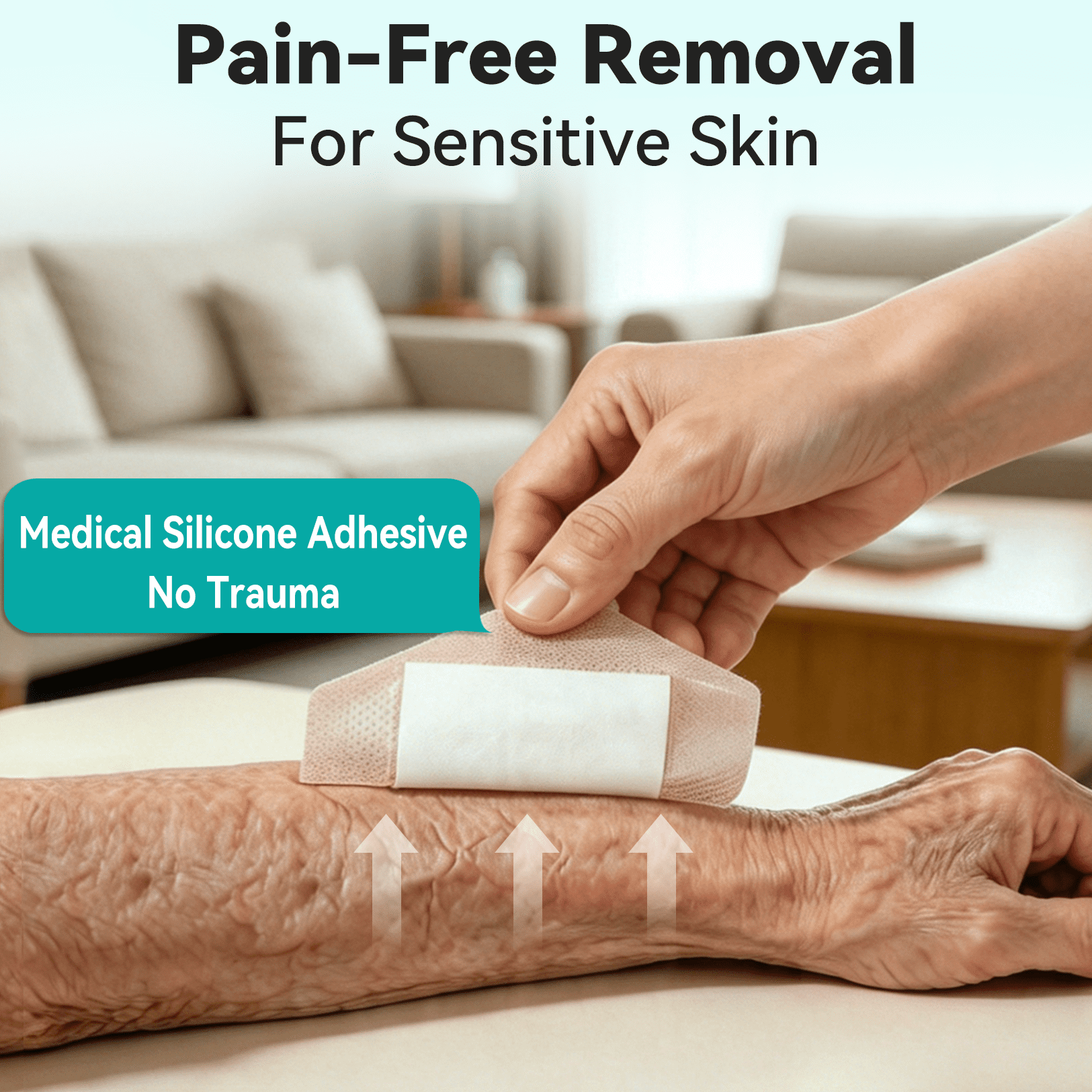 Dimora Silicone Foam Dressing with Border Adhesive 6"x6" Waterproof Wound Dressing Bandage for Wound Care 10 Pack