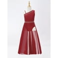 thumbnail image 5 of Zaldita Kids Girls Shiny Sleeveless Ballet Leotard Wrap Tulle Skirt Lyrical Maxi Long Dress Costume Burgundy 12, 5 of 7