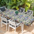 thumbnail image 2 of Purple Hydrangea Table Cloths for 8 Foot Rectangle Tables, Spring Floral Elegant Pastoral Vintage Patio Waterproof Elastic Fitted Tablecloths, Washable Rectangular Table Cover for Camping, 2 of 8