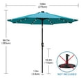 thumbnail image 2 of ABCCANOPY 9ft Patio Solar Umbrella LED Outdoor Umbrella with Tilt and Crank, Turquoise, 2 of 10