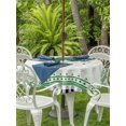 thumbnail image 2 of Outdoor Tablecloth with Umbrella Hole and Zipper, St. Patrick's Day Round Table Cloth 54 Inch Waterproof Tablecloth, Spring Green Shamrock Black White Plaid Picnic Table Cover for Patio Camping, 2 of 7