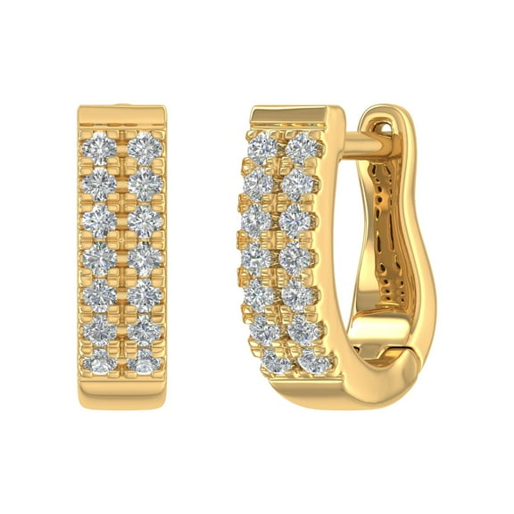 1/4 Carat Diamond Huggies Earrings in 10K Yellow Gold
