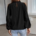 thumbnail image 3 of Blusa de manga larga de último diseño para mujer - Top holgado de color liso, camisa informal de moda, 3 of 3