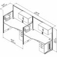thumbnail image 4 of Office in an Hour 2 Person Cubicle Desk Set in Hansen Cherry - Engineered Wood, 4 of 7