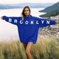 thumbnail image 5 of Bibifish Womens Hoodies "Brooklyn" Graphic Oversized Long Sleeve Hoodies With Pocket Loose Fit City Trips Street Style Urban Stylish Hooded Tops, 5 of 6