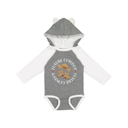 

Inktastic Future Cowboy Hat and Boots Boys Long Sleeve Baby Bodysuit