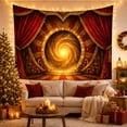 thumbnail image 3 of Golden Vortex Within Red Theater Curtains, Mystical Fantasy for Fantasy Fans, Portal Wall Art, Housewarming Gift, Tapestry Wall Hanging for Bedroom, Living Room and Studio, 3 of 7