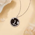 thumbnail image 4 of Sterling Silver Initial Necklace for Women Capital Letter A-Z Black Agate Pendant Necklace Cubic Zirconia Round Alphabet Necklaces Birthday Jewelry gift, 4 of 5