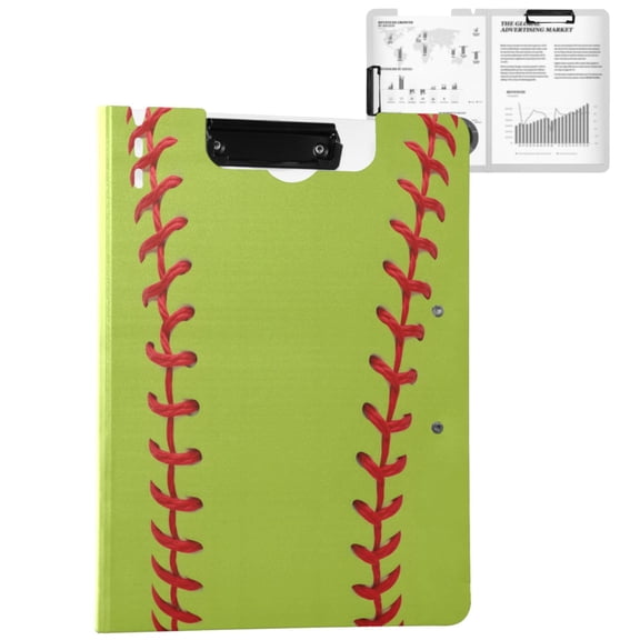 ALAZA Baseball Green A4 Foldable Clipboard 360 Degree Folder Binder
