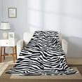 thumbnail image 4 of Leopard Print Animal Tiger Stripes Throw Blanket Ultra Soft Warm All Season Zebra Texture Decorative Fleece Blankets for Bed Chair Car Sofa Couch Bedroom 50"X40", 4 of 6