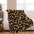 thumbnail image 2 of Fall Leaves Throw Blanket Autumn Yellowing Leaf Black Blanket Cozy Soft Lightweight Flannel Plush Blankets for Bed Couch Living Room Sofa Chair,50x60 Inch, 2 of 6
