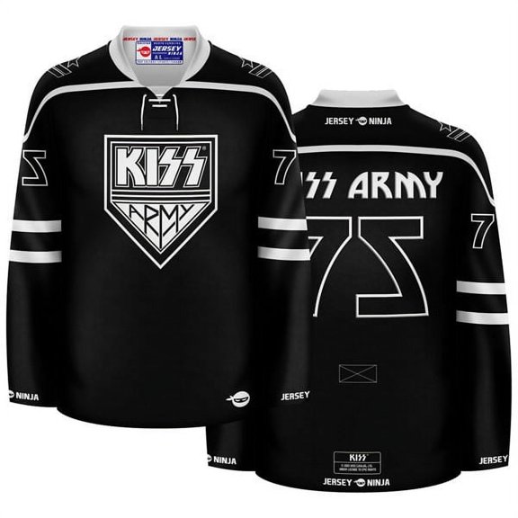 KISS Army Blackout Hockey Jersey (Adult4XL)