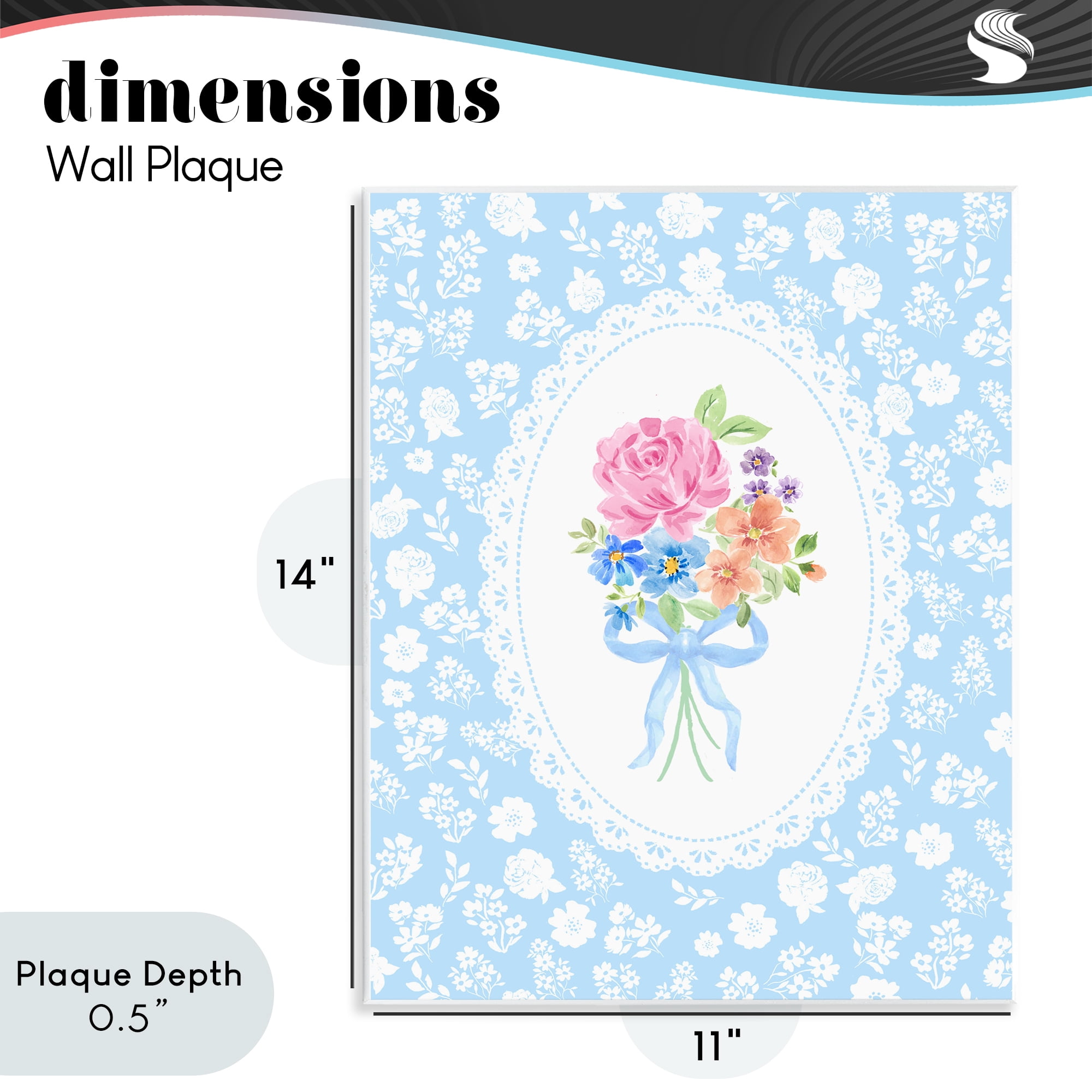 Stupell Industries Blue Feminine Bouquet Wall Plaque Art, design by Corinne Haig
