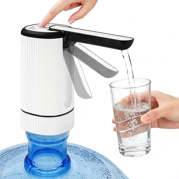 Water Dispenser for 5 Gallon Bottle, Rechargeable Electric Water Bottle Pump, Foldable Automatic Water Jug Pump for Home Kitchen Office Outdoor Use