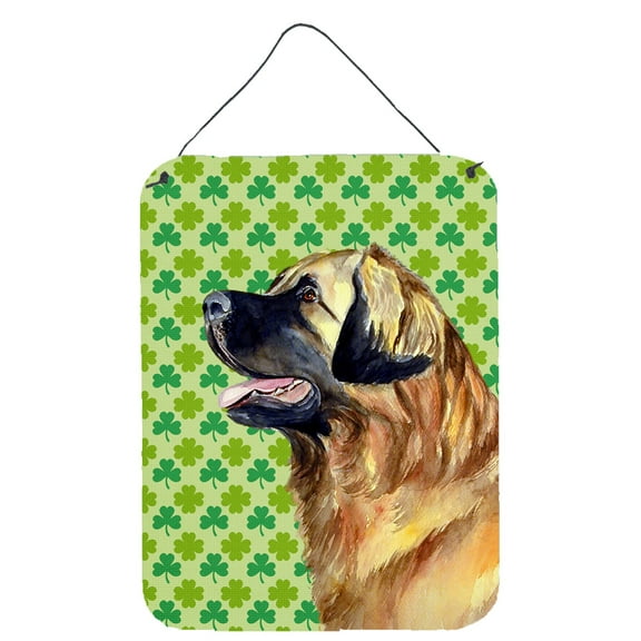 Leonberger St. Patricks Day Shamrock Portrait Wall or Door Hanging Prints