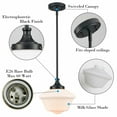 thumbnail image 5 of Vallelunga Black Schoolhouse Pendant Light Fixture with Milk Glass Shade 1-Light, 5 of 7