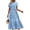 P-Floral Sky Blue, variant on UVN Long Dresses for Women Summer Short Sleeve Casual Crewneck Maxi Dress with Pockets