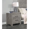 thumbnail image 3 of Tcbosik Wooden Nightstand with 2 Storage Drawers, Rustic Style, Gray Finish, 3 of 6