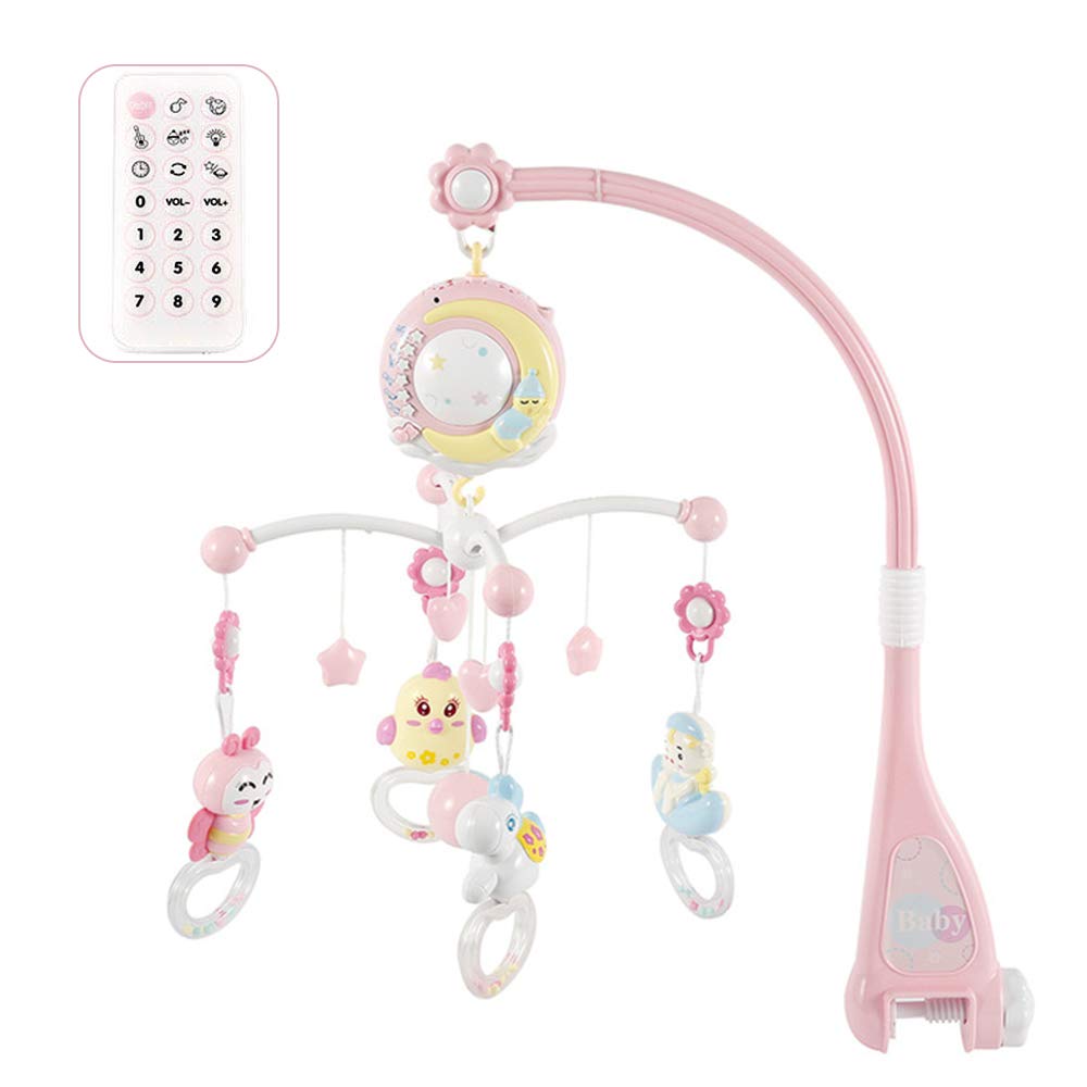 Baby cot Mobile with Lights and Music Stand Remote Control Rotating