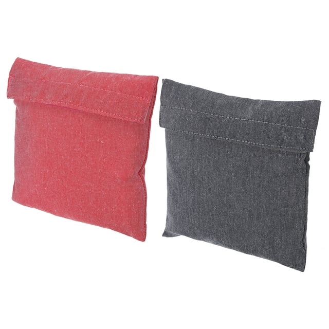 Unique Bargains Sac à Collation Réutilisable Lavable en Polyester 7'x7', Sac à Sandwich, Fuchsia/gris, Lot de 2