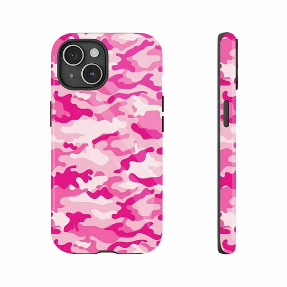 Pink Camouflage iPhone Case Trendy Soft Silicone Durable Shockproof For Women Compatible with iPhone 11/12/13/14/15/16 (Pro Max/Plus)