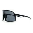 thumbnail image 6 of Classic Mens Oversized Shield Wrap Around MTB Sport Plastic Sunglasses Shiny Black - Black, 6 of 8