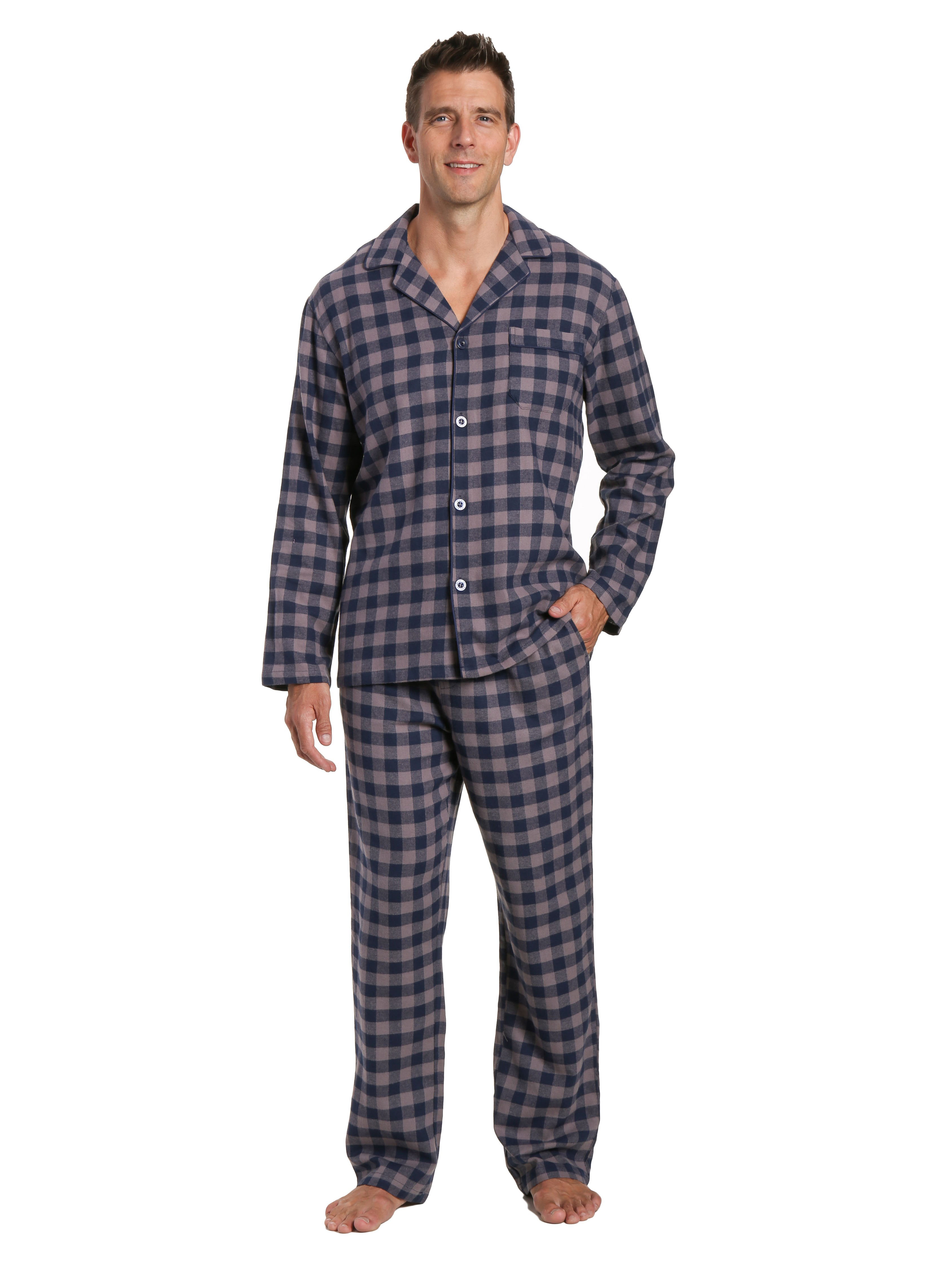 Twin Boat - Twin Boat Men's 100% Cotton Flannel Pajama Set with Pockets ...