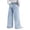 Light Blue, variant on Girls Baggy Fit Bow Embroidered Jeans Wide Leg High Elastic Waisted Straight Pants Y2K Tween Skater Streetwear